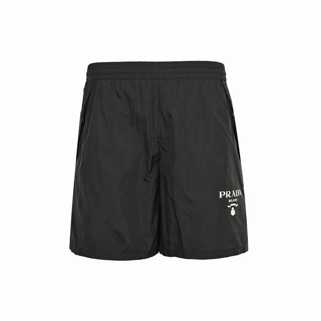 Prada 25Ss printed logo nylon shorts Made of technical nylon waterproof fabric,
