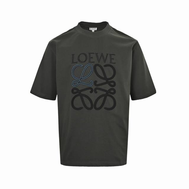 Loewe 25Ss hollow embroidered four-leaf clover short sleeves The fabric is made