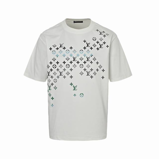Louis Vuitton short-sleeved shirt with gradient print of old flowers , woven and