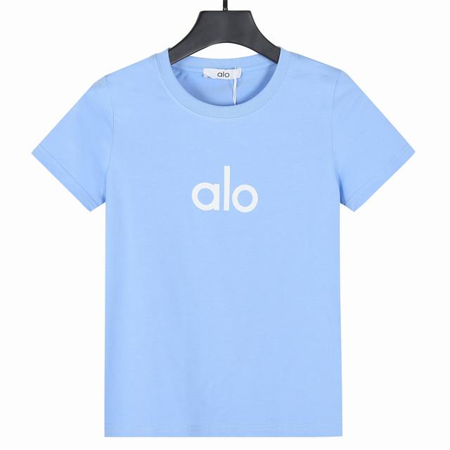 Alo Yoga women's short-sleeved straight shoulder waist slim fit icy smooth skin-