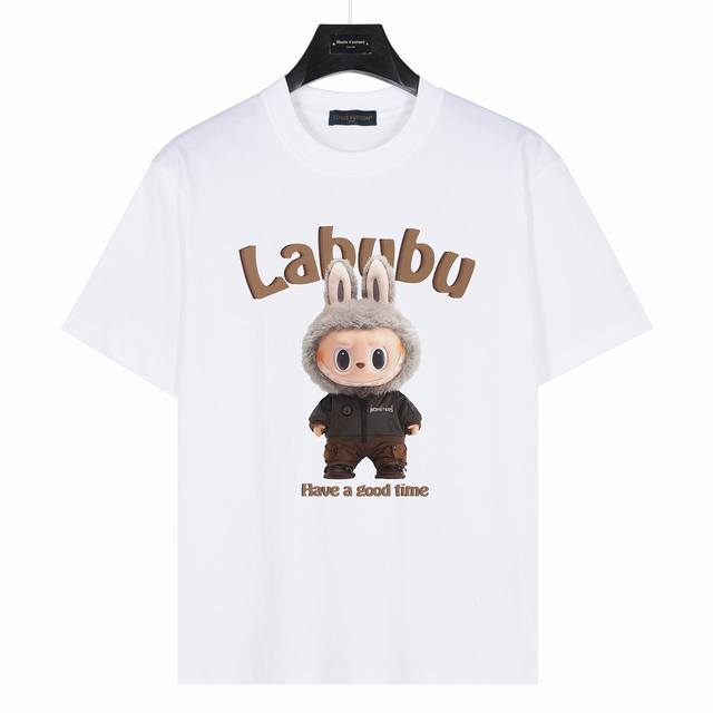 Labubu&Lv co-branded Zimomo workwear style model number: Lb05 White 240g heavywe