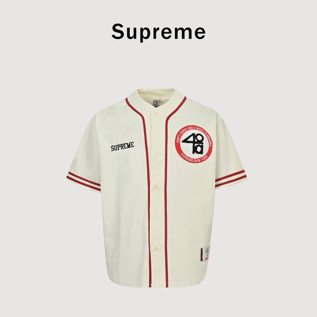 Supreme X 40 Acres joint model Ss25 Week9 Twill Baseball Jersey Back digital Eng