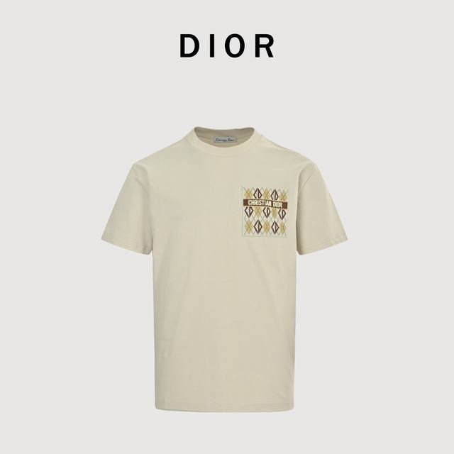 Dior 25Ss Diamond Leather Label Pocket Short Sleeves Dior's new short sleeves ar