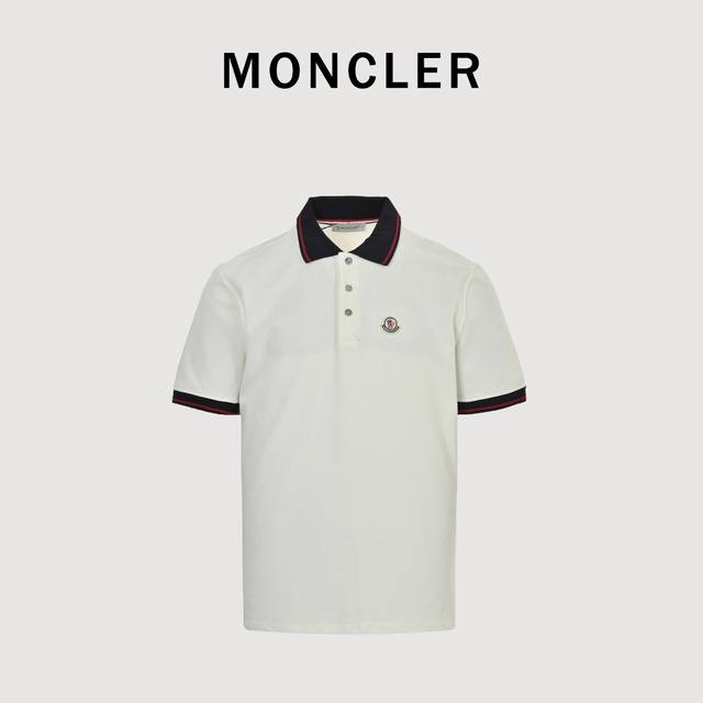 Moncler short-sleeved polo shirt with embroidered logo on the chest Made from fi