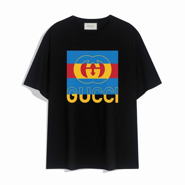 Gucci square letter short-sleeved T-shirt, simple design looks very generous! Th