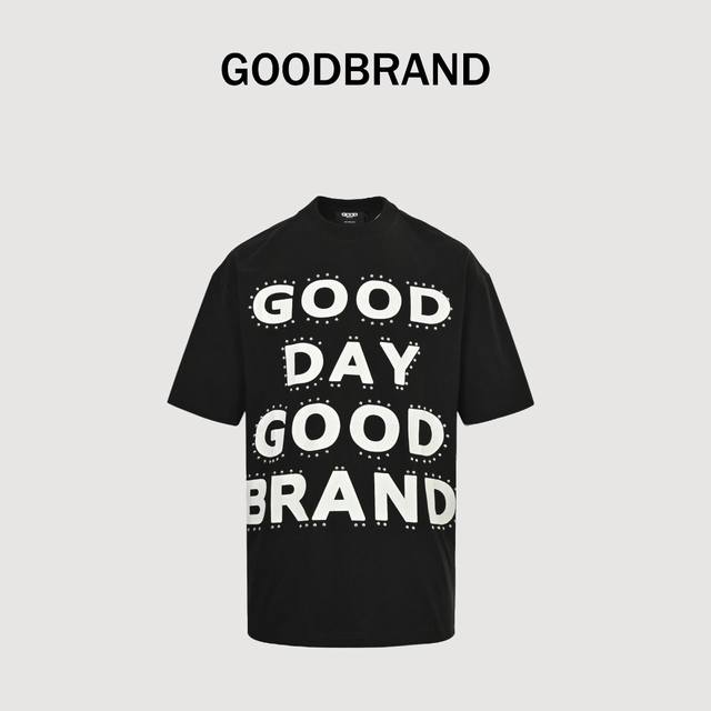 Goodbrand 25Ss Allday rivet crack print loose short sleeves Unisex style Color: