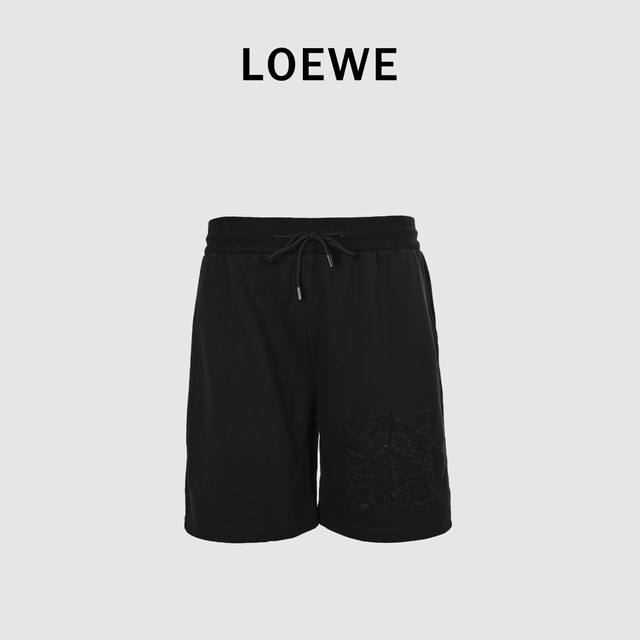 Loewe embroidered logo shorts are made of 360g brushed fabric, which is etched a