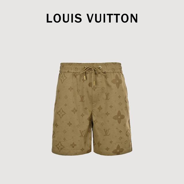 Louis Vuitton shorts with dark pattern and monogram print The fabric is made of