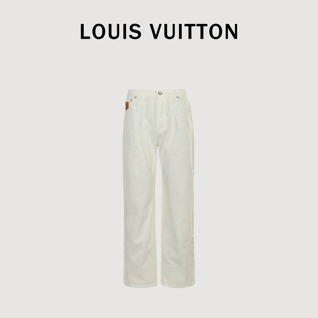 Louis Vuitton Lv embroidered pocket white denim trousers authentic 9 purchased,