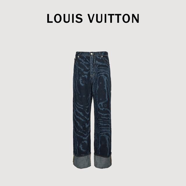 Louis Vuitton Lv blue laser dark pattern denim trousers The original version was