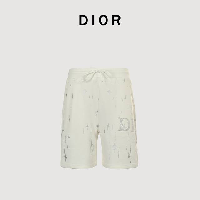 Local Pickup Dior 25Ss Embroidered Letter Meteor Shorts The fabric is 380G pure