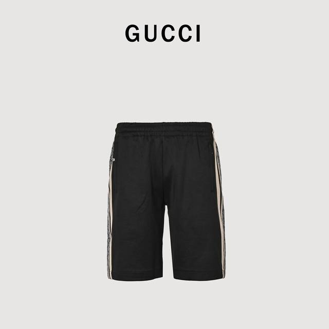 Gucci 23Ss side snake print shorts Monochrome heavyweight detonation custom-wove