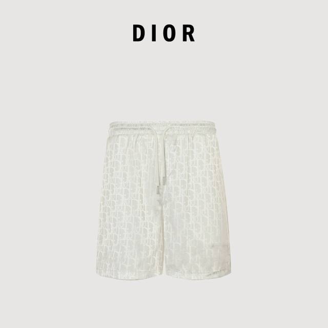 Dior 24Ss old flower pattern jacquard beach shorts Full logo design, mulberry si