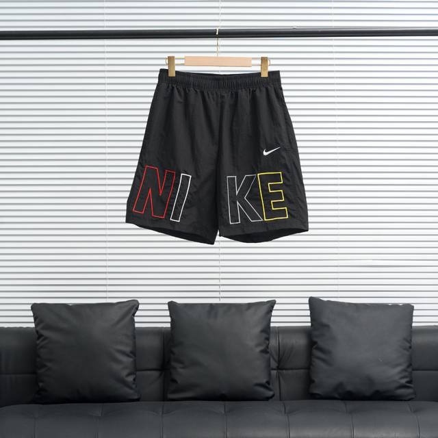 Factory P direct supply NikeحNike colorful hollow large logo embroidered shorts