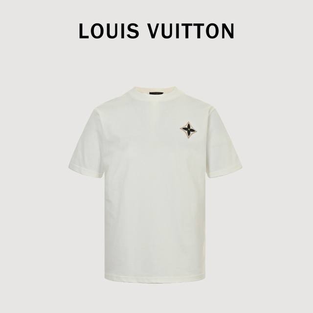 Louis Vuitton 24Ss old flower four-leaf clover embroidered short sleeves High-de