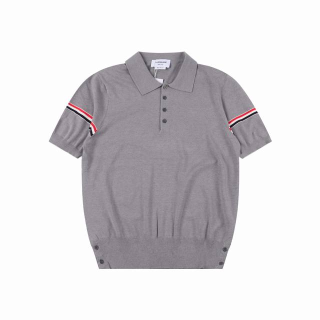 Thom Browne 25Ss arm ribbon ice silk jacquard Polo short sleeve Selected custom-