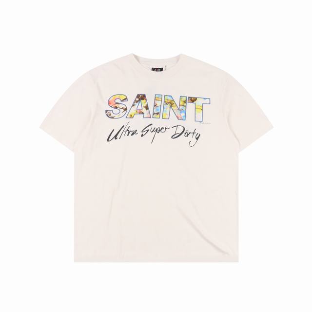 Saint Michael 25Ss oil painting Saint letter print short sleeves The overall fab