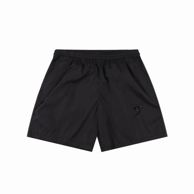 Prada 25Ss classic triangle logo nylon shorts Made of technical nylon waterproof