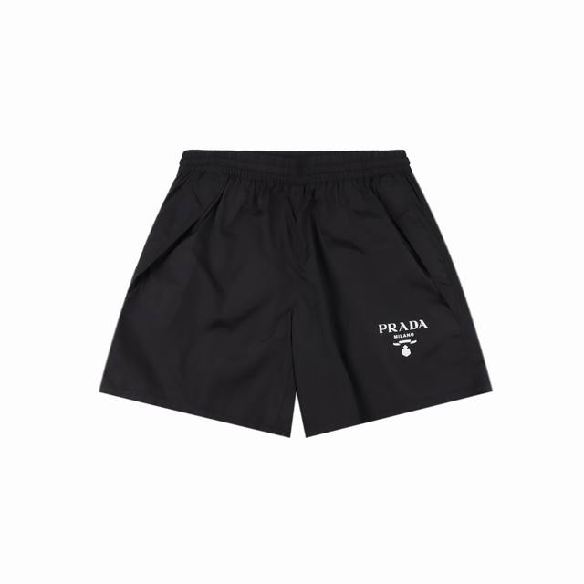 Prada 25Ss printed logo nylon shorts Made of technical nylon waterproof fabric,