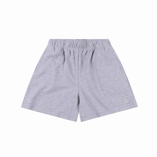 Alo 25Ss silver letter shorts A more basic and versatile style Made of 380G pure