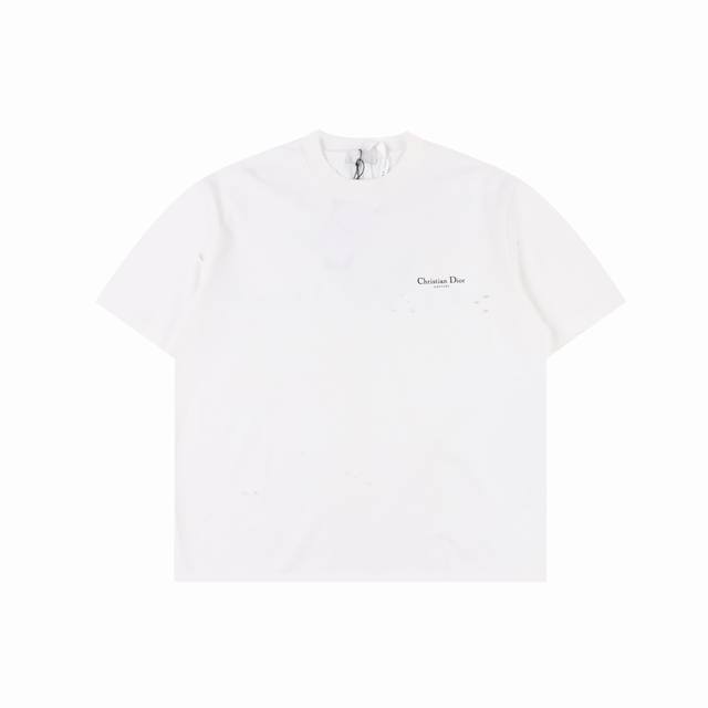 Dior 25 Spring/Summer Lily of the Valley Letters Distressed Hole Printed Round N