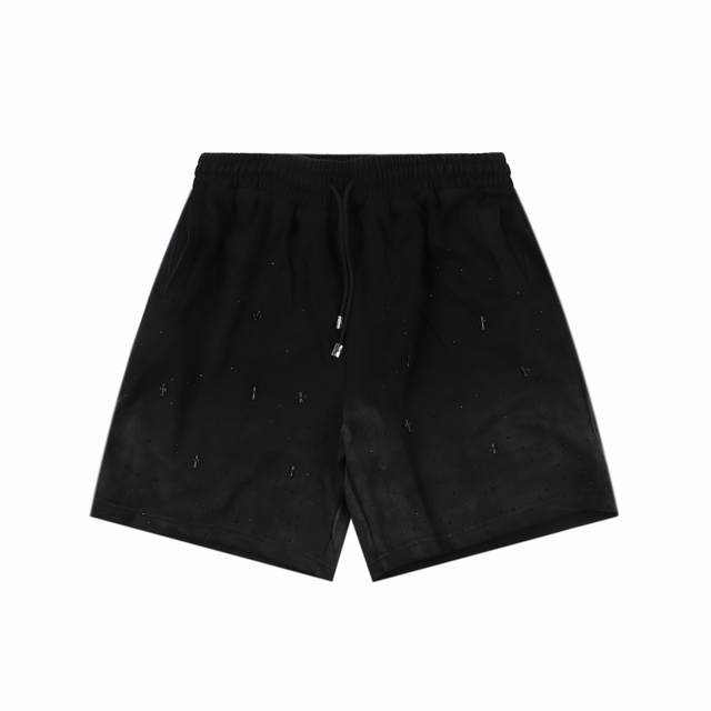Chrome Hearts 25Ss Sword Bell Cross Rhinestone Shorts Inspired by the retro styl
