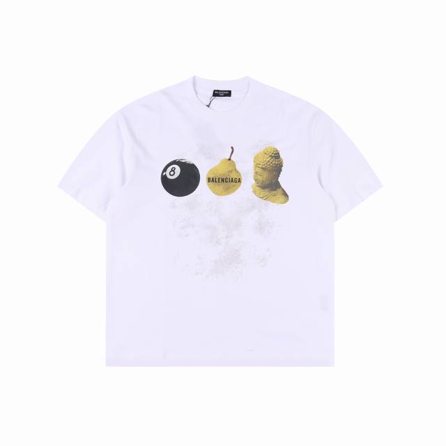 Balenciaga 24Ss Custard Apple Fruit Print Short Sleeve Original version purchase