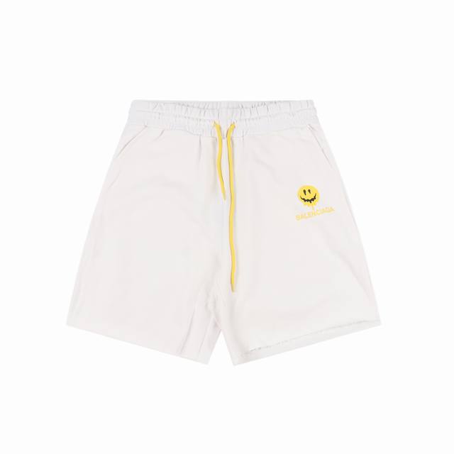 Balenciaga Blcg smiley face letter print shorts Fabric: Customized 360g cotton c