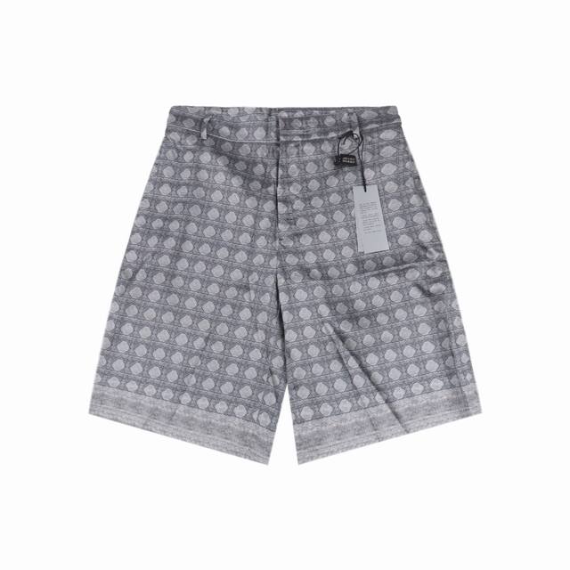 Dior Cd Silk Printed Set Shorts Silk casual shorts New design All over rattan pa