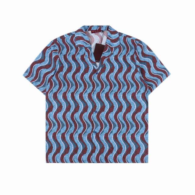 Gucci Guc full print snake pattern short sleeve shirt 2025 Gucci early spring ne