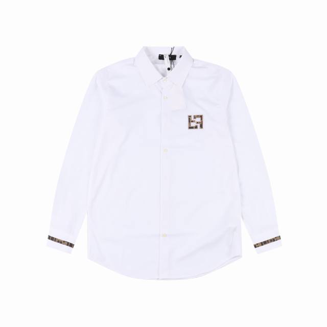 Fendi Fendi Ff embroidered casual long-sleeved shirt The style is simple and nea