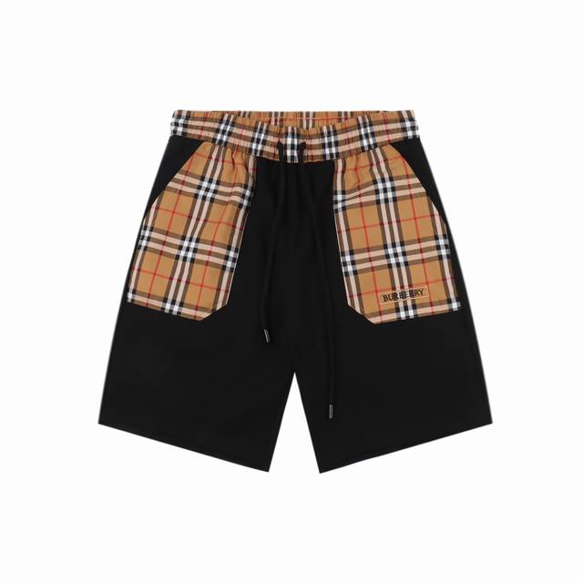 Burberry 25Ss Check Pocket Stitching Letter Logo Embroidered Shorts 2025 New Pro