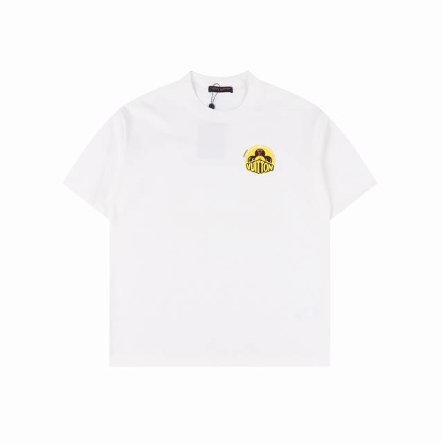 Louis Vuitton Lv 25Ss yellow label short-sleeved T-shirt The fabric is made of c