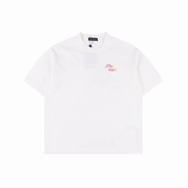 Louis Vuitton Lv 25Ss colorblock letter short-sleeved T-shirt The fabric is made