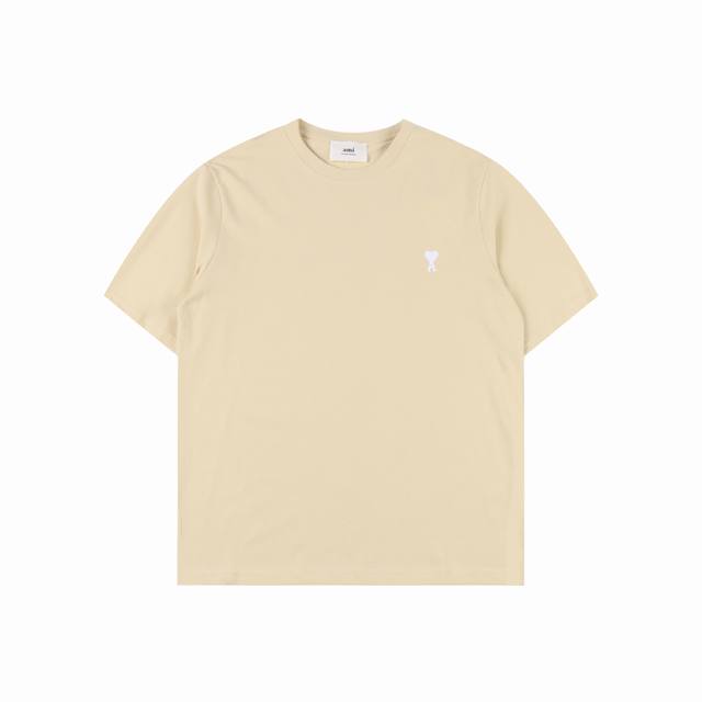 Ami flat embroidery small white heart short-sleeved T-shirt size SML Xl