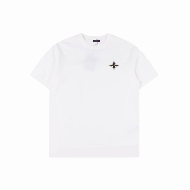 Louis Vuitton 24Ss old flower four-leaf clover embroidered short sleeves High-de