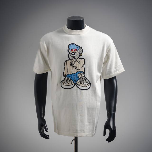 Louis Vuitton Lv 25Ss rap cartoon character jacquard round neck knitted short sl