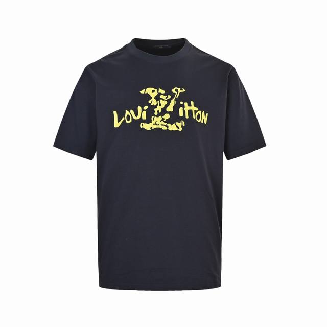 Louis Vuitton 25Ss yellow logo print short-sleeves Popular spring and summer sho