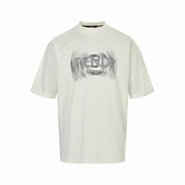 Fendi 25Ss Rendered Letter Logo Printed Short Sleeves Made of high-quality fabri
