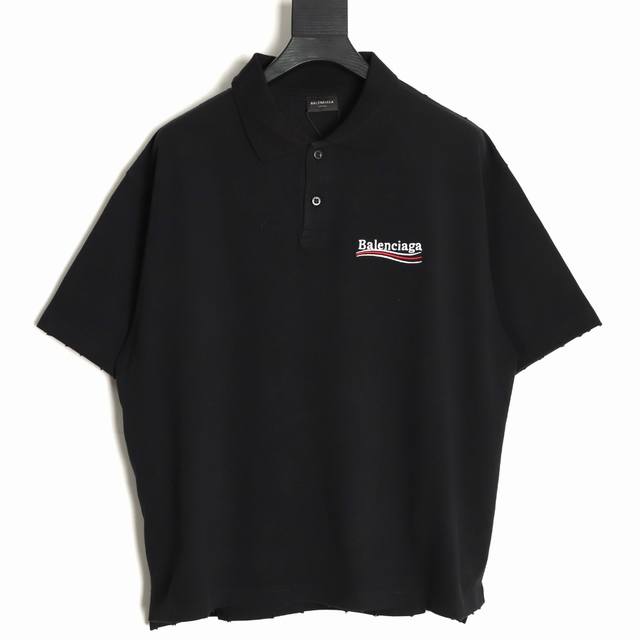 Balenciaga 25Ss Coke embroidered Polo short-sleeved T-shirt Exclusive G cotton t