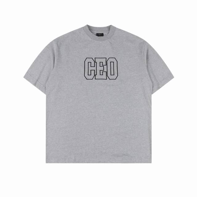 Balenciga CEO patch embroidered short-sleeved T-shirt Using three-dimensional em
