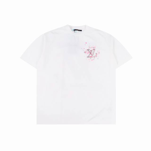 Louis Vuitton Logo graffiti hand-painted short-sleeved T-shirt Three complete lo