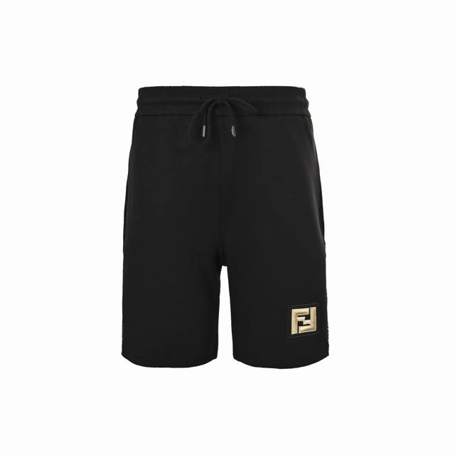 Fendi 25Ss Gold Label Double F Logo Embroidered Side Open Mesh Shorts The custom