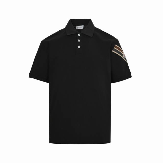 Moncler 25Ss Arm Ribbon Stitching Badge Polo Short Sleeve uses customized pique