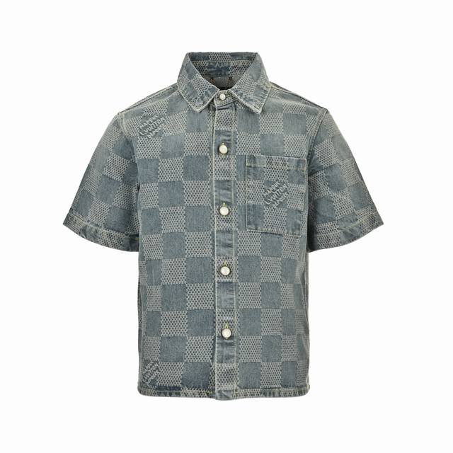 Louis Vuitton 25Ss Checkerboard Suit Denim Short Sleeve Shirt Original purchase