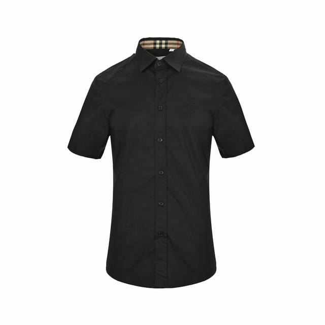 Burberry short-sleeved shirt with Tb embroidery on the chest Typical and precise