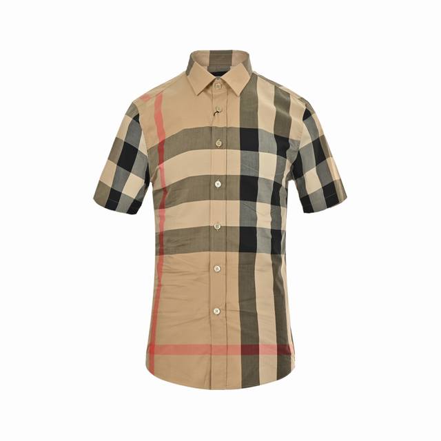 Burberry Burberry classic large check short-sleeved shirt Men's new twill check
