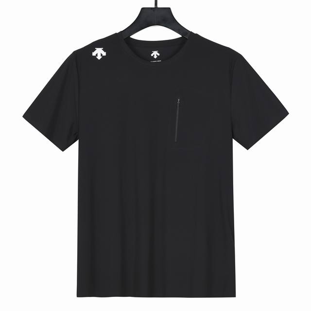 Descente new quick-drying seamless round neck short-sleeved shirt, ice silk broc