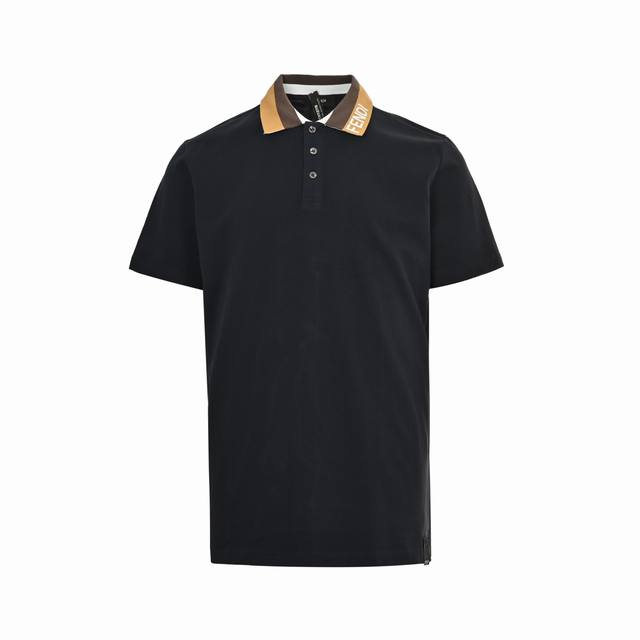 Fendi Fendi collar ribbon letter Polo short sleeve Made of cotton pique mesh fab