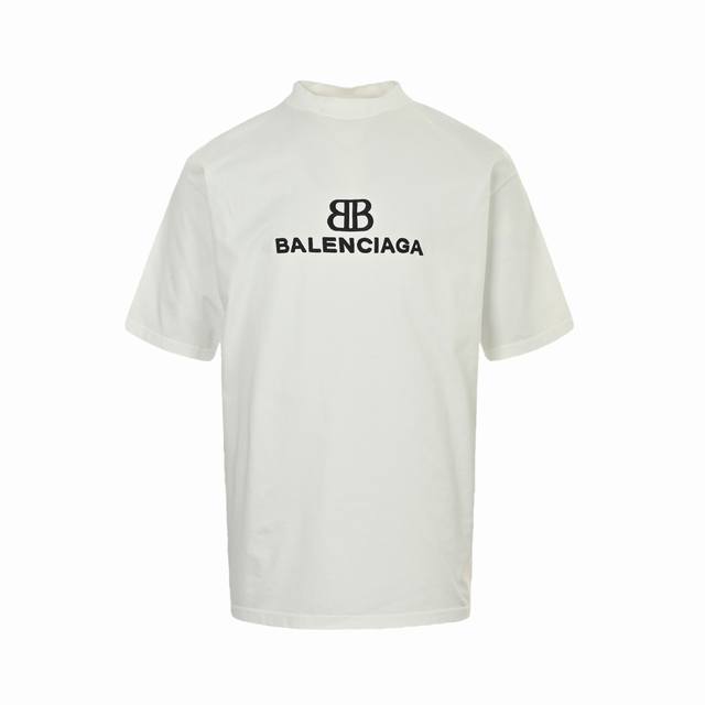 Balenciaga 25Ss Double B Letter Embroidered Short Sleeves Size:Xs-Xl Embroidery: